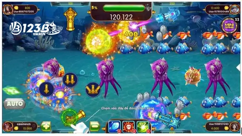 Đa dạng vũ khí trong game săn cá đổi thẻ