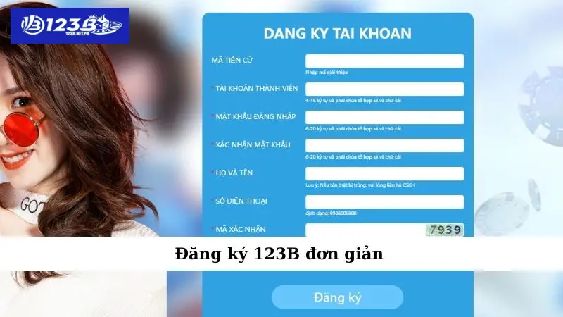 Đăng ký 123B đơn giản