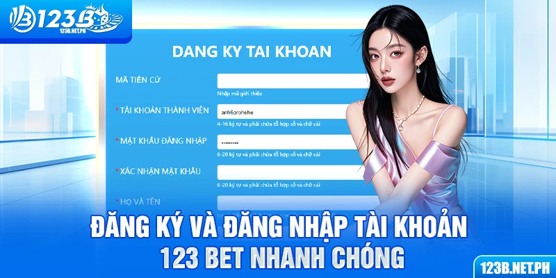 Đăng ký và đăng nhập tài khoản 123 Bet nhanh chóng
